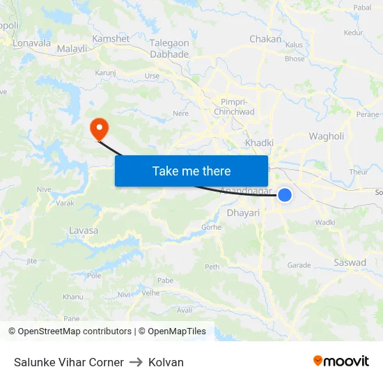 सालुंके विहार कॉर्नर to कोल्वन map