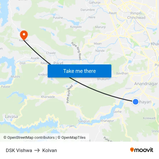 डीएसके विश्व to कोल्वन map