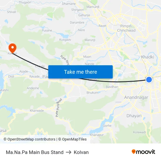 म.न.पा मुख्य बस स्टैंड to कोल्वन map