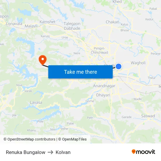 रेणुका बंगलो to कोल्वन map