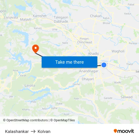 कलाशंकर to कोल्वन map