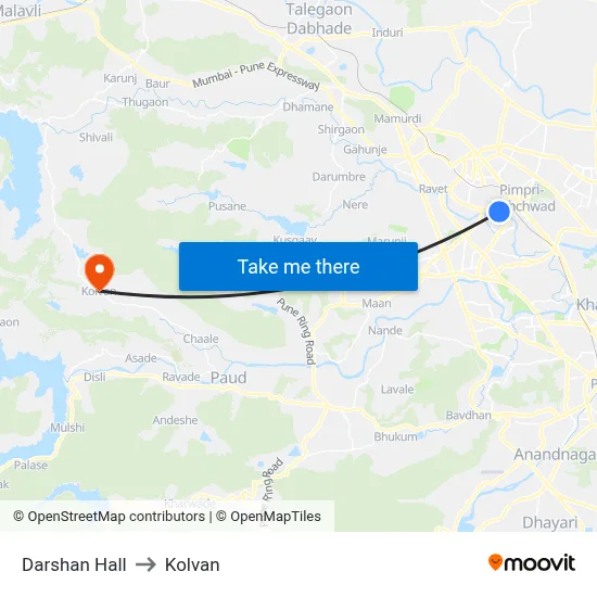 दर्शन हॉल to कोल्वन map