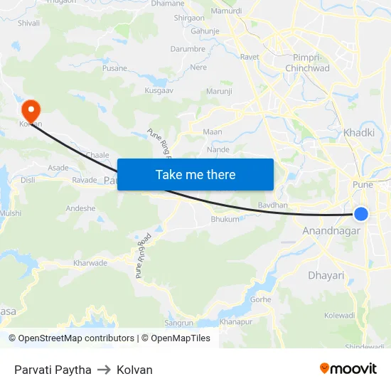 पार्वती पायथा to कोल्वन map