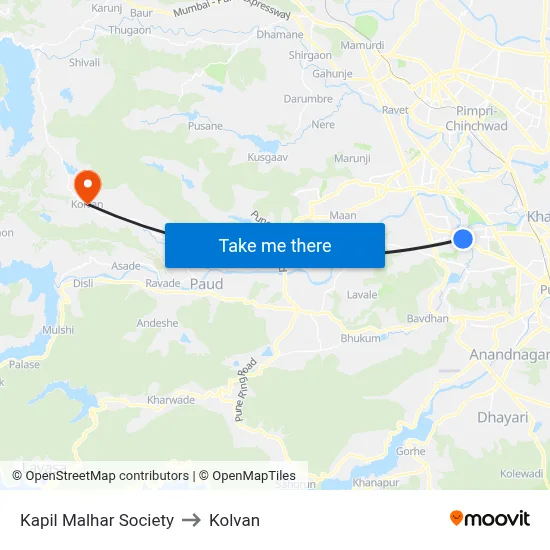 कपिल मल्हार सोसायटी to कोल्वन map