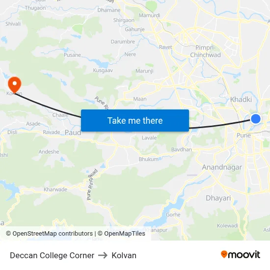 डेक्कन कॉलेज कॉर्नर to कोल्वन map