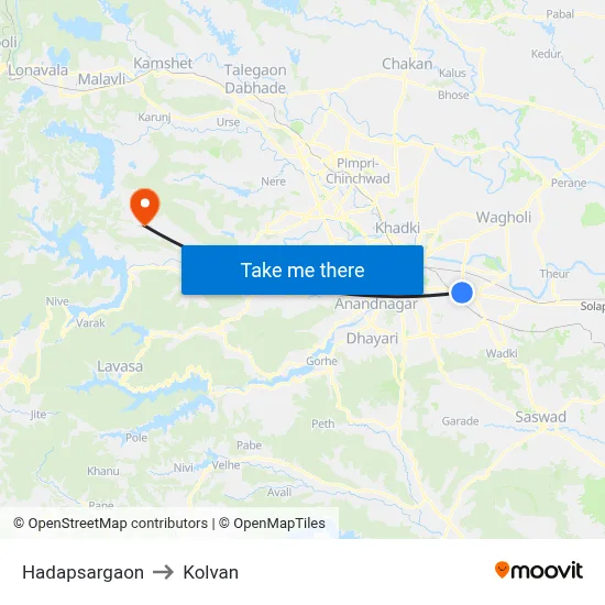हड़पसरगाव to कोल्वन map