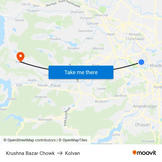 कृष्णा बाजार चौक to कोल्वन map
