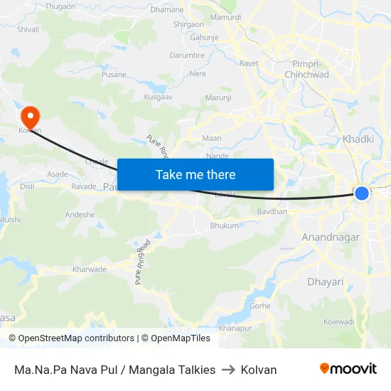 म.न.पा नवा पूल / मंगला टॉकीज to कोल्वन map