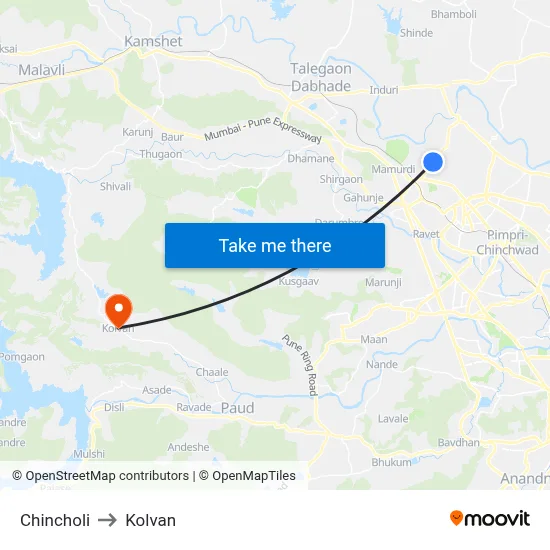 चिंचोली to कोल्वन map