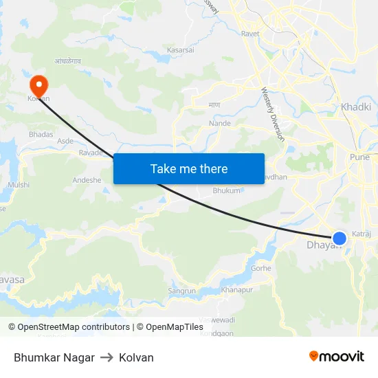 भुमकर नगर to कोल्वन map