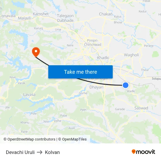 देवाची उरुली to कोल्वन map