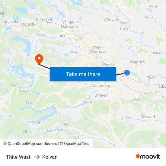 ठिते वस्ती to कोल्वन map