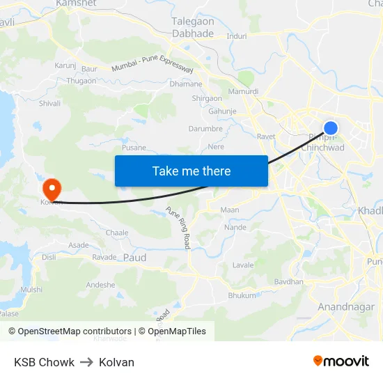 केएसबी चौक to कोल्वन map