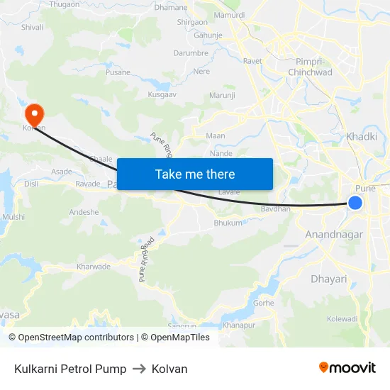 कुलकर्णी पेट्रोल पंप to कोल्वन map