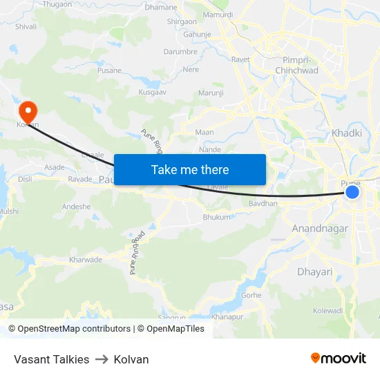 वसंत टॉकीज to कोल्वन map