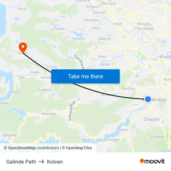 गलिंडे पथ to कोल्वन map