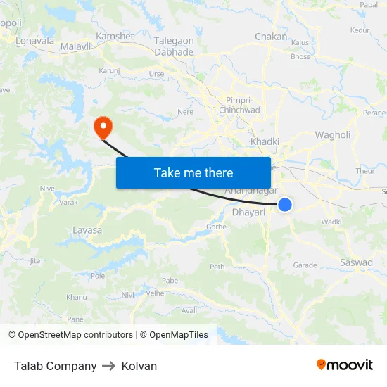 तलाब कंपनी to कोल्वन map