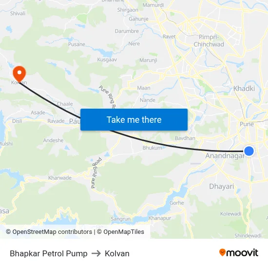 भापकर पेट्रोल पंप to कोल्वन map