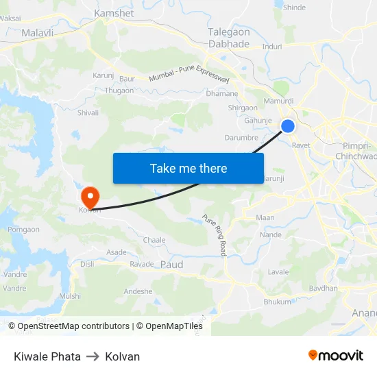 किवले फाटा to कोल्वन map