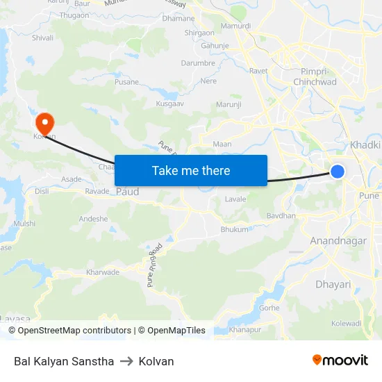 बाल कल्याण संस्था to कोल्वन map