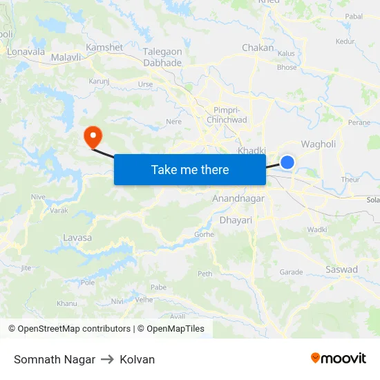 सोमनाथ नगर to कोल्वन map