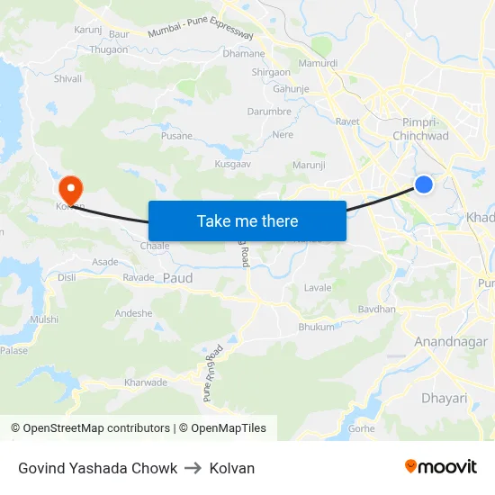 गोविंद यशदा चौक to कोल्वन map