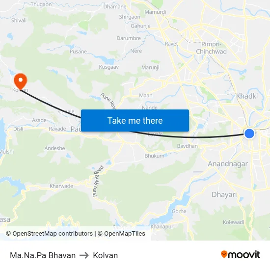 म.न.पा. भवन to कोल्वन map