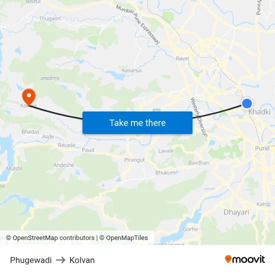 फुगेवाड़ी to कोल्वन map