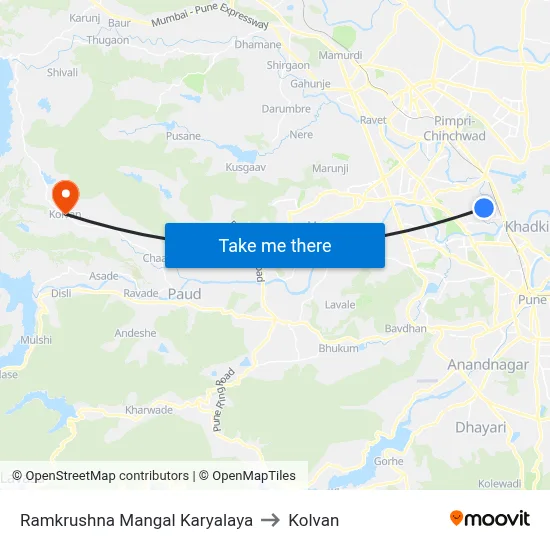 रामकृष्ण मंगल कार्यालय to कोल्वन map