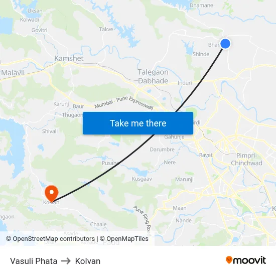 वसुली फाटा to कोल्वन map