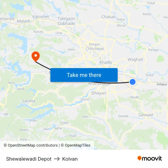 शेवाळेवाडी डेपो to कोल्वन map