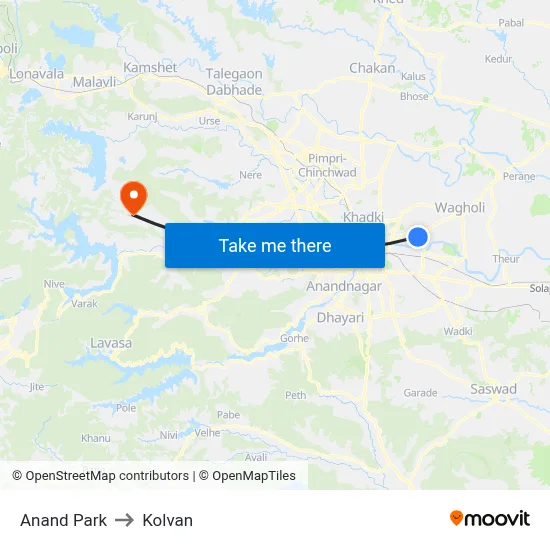 आनंद पार्क to कोल्वन map