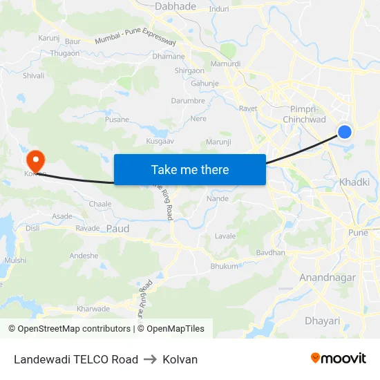 लांडेवाडी टेल्को रोड to कोल्वन map