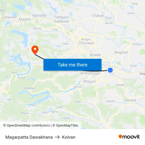 मगरपट्टा दवाखाना to कोल्वन map