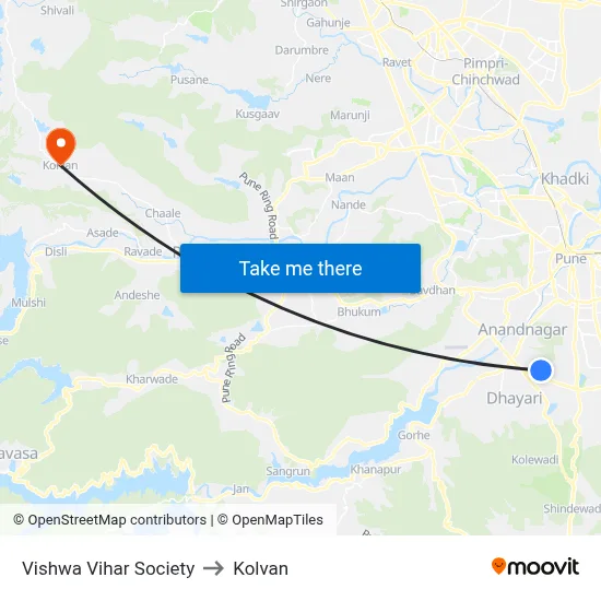 विश्व विहार सोसायटी to कोल्वन map