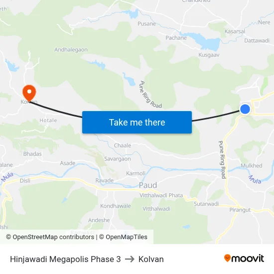 हिंजवाडी मेगापोलिस फेज 3 to कोल्वन map