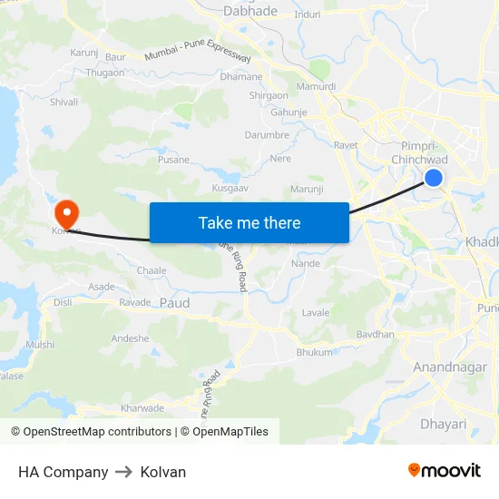 एचए कंपनी to कोल्वन map