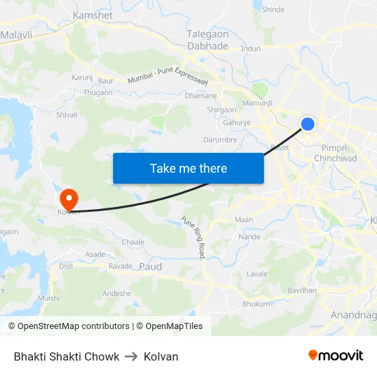 भक्ति शक्ति चौक to कोल्वन map