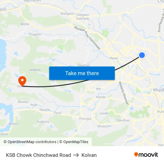 केएसबी चौक चिंचवड रोड to कोल्वन map