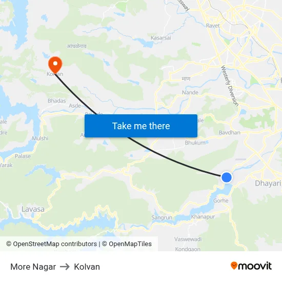 मोरे नगर to कोल्वन map