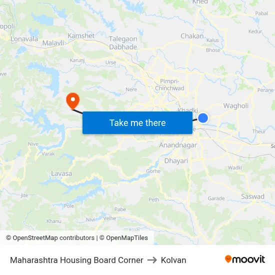 महाराष्ट्र हाउसिंग बोर्ड कॉर्नर to कोल्वन map