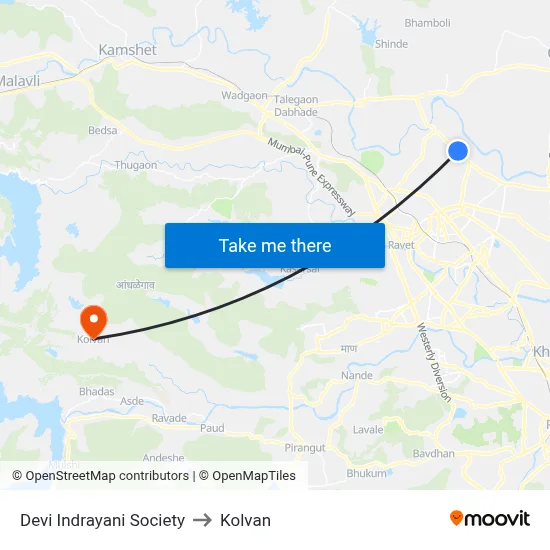 देवी इंद्रायणी सोसायटी to कोल्वन map