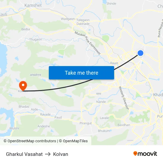 घरकुल वसाहत to कोल्वन map
