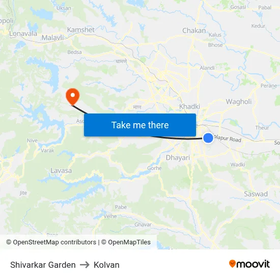 शिवरकर बगीचा to कोल्वन map