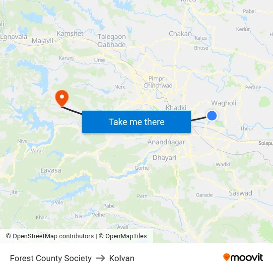 फॉरेस्ट काउंटी सोसायटी to कोल्वन map