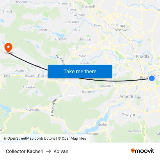 कलेक्टर कचेरी to कोल्वन map