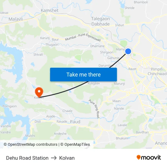 देहू रोड स्टेशन to कोल्वन map