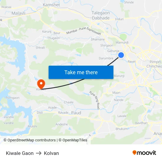किवले गांव to कोल्वन map