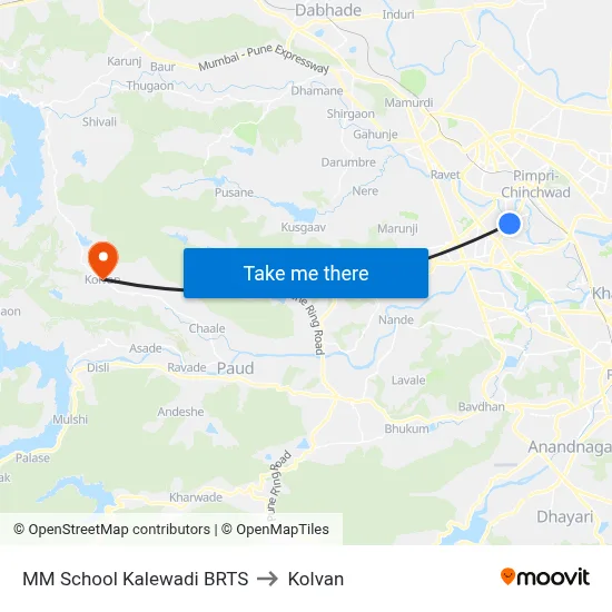MM School Kalewadi BRTS to कोल्वन map