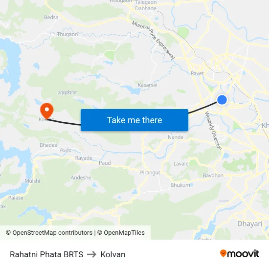 Rahatni Phata BRTS to कोल्वन map